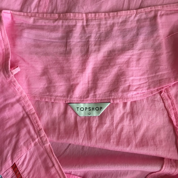 Topshop bright pink boho crochet trim a line skirt M - Picture 5 of 9
